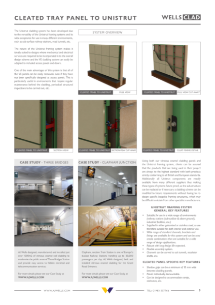 Cleated Tray Panel to Unistrut