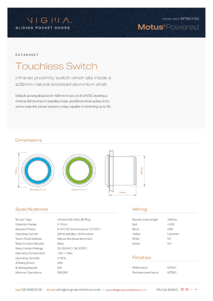 Power-assisted pocket doors Datasheet