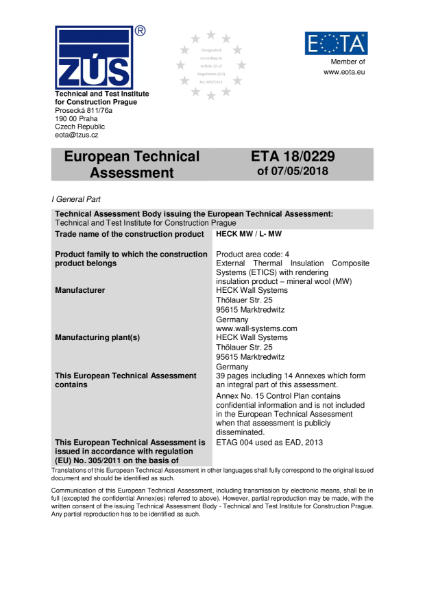 European Technical Approval (ETA)