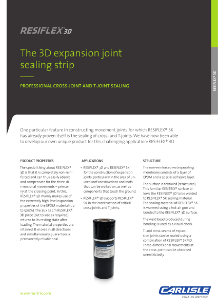 RESIFLEX 3D EPDM Expansion Joint Sealing Strip