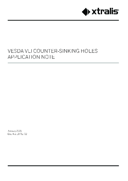 XTRALIS VESDA VLI Counter Sinking Holes Application Guide