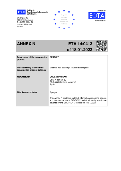 ETA 14/0413, Annex N