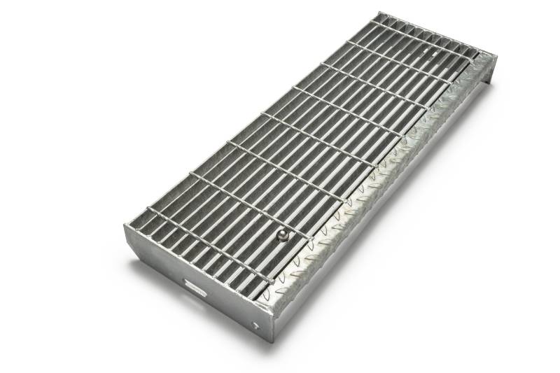 Steel Stair Treads - 20mm Ball Proof  - Open Steel Grating