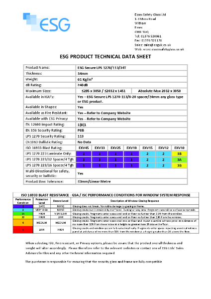 ESG Secure LPS 1270-113-34T-Data Sheet