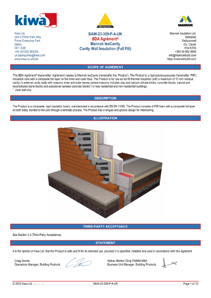 BDA Agrément – BAW-23-309-P-A-UK