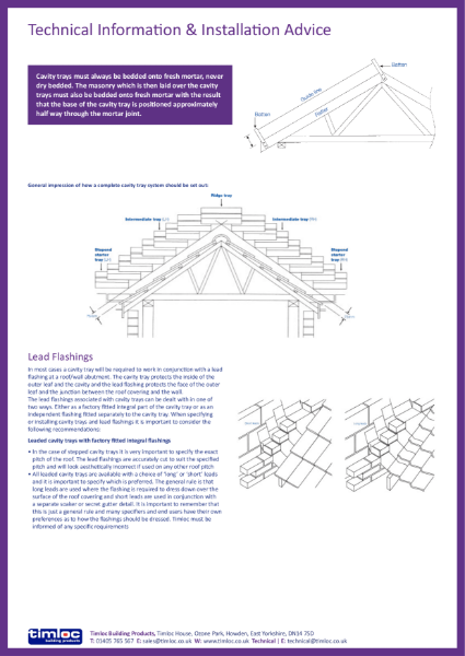 Cavity Trays - Technical Information & Installation Advice