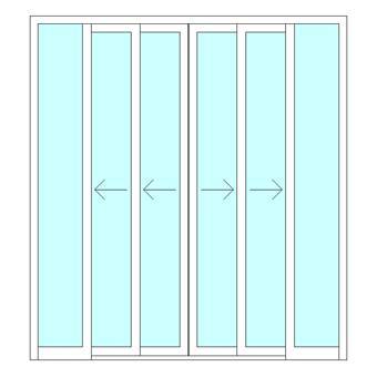 Double sliding telescopic door 