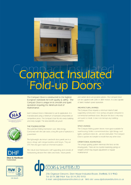 COMPACT INSULATED FOLD UP DOOR