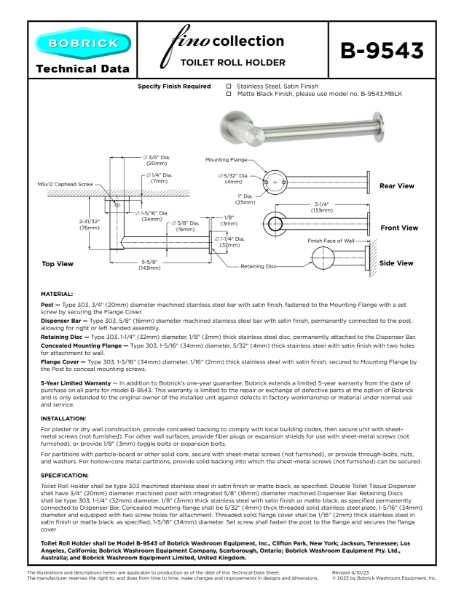 Technical Data Sheet B-9543