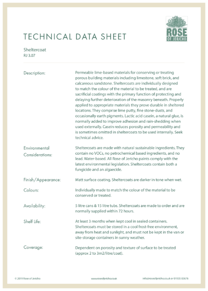 Sheltercoat - Data Sheet