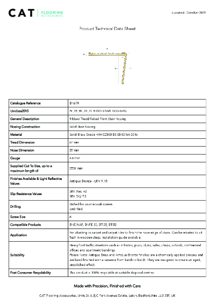 BN67R Antique Bronze Technical Datasheet