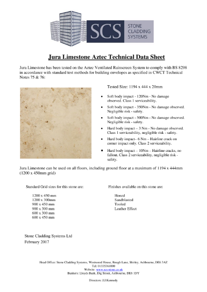 Jura Limestone Technical Data Sheet