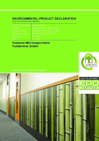 Fundermax Compact EPD | BPF Washroom Systems | NBS Source