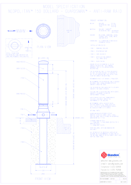 Neopolitan™ 150 Bollard - Guardsman™ Anti-Ram Raid