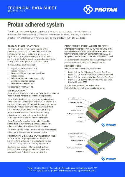 Protan (UK) Ltd Adhered System Technical Data Sheet - Jan 2024