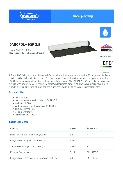 Danosa - DANOPOL+ HSF 1.5