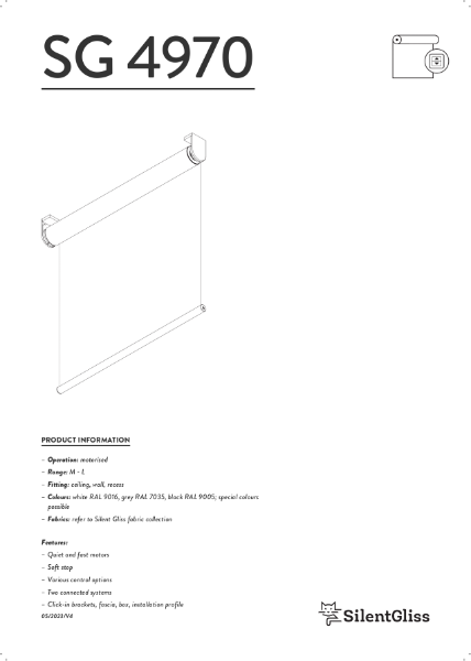 Roller Blind SG 4970 Motorised Silent Gliss