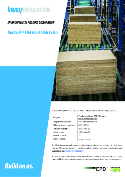 Knauf Insulation Rocksilk® Flat Roof Slab Extra EPD-S-P-13851