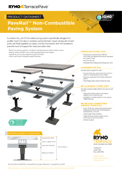 Datasheet- PaveRail Non-combustible Paving System