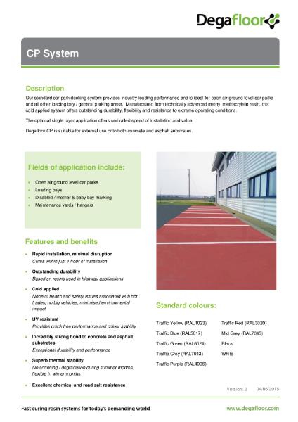 Degafloor Car Park Resin System