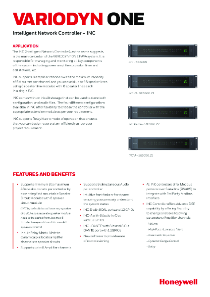 585000.23 INC Audio IN/OUT EN54-16