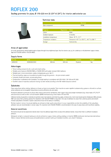 Roflex 200 Technical Datasheet