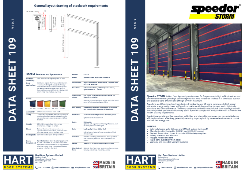 High Speed Door - Speedor Storm Datasheet