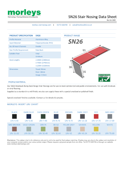 SN26 83° Rakeback Double Channel Rampback Stair Nosing / Stair  Edging