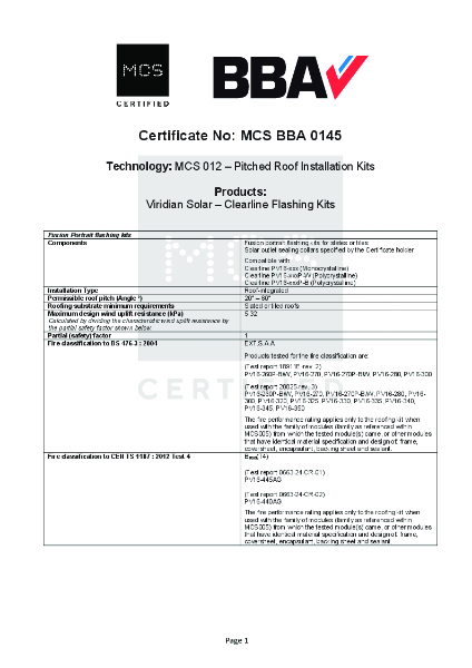 BBA Agrément Certificate