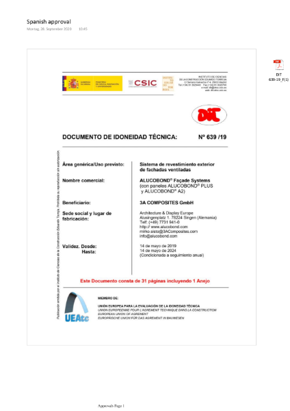 Spanish Technical Approval 