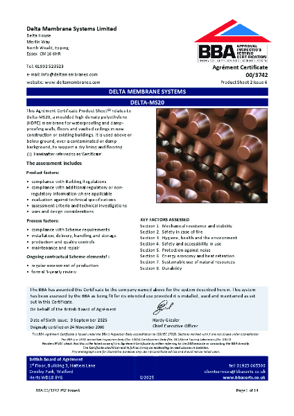 BBA Agrément Certificate