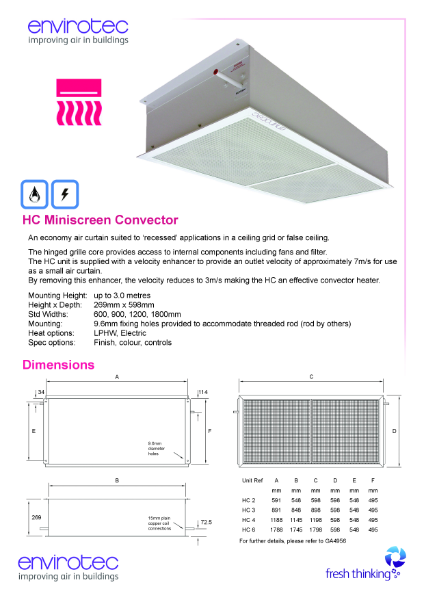 HC Miniscreen Convector