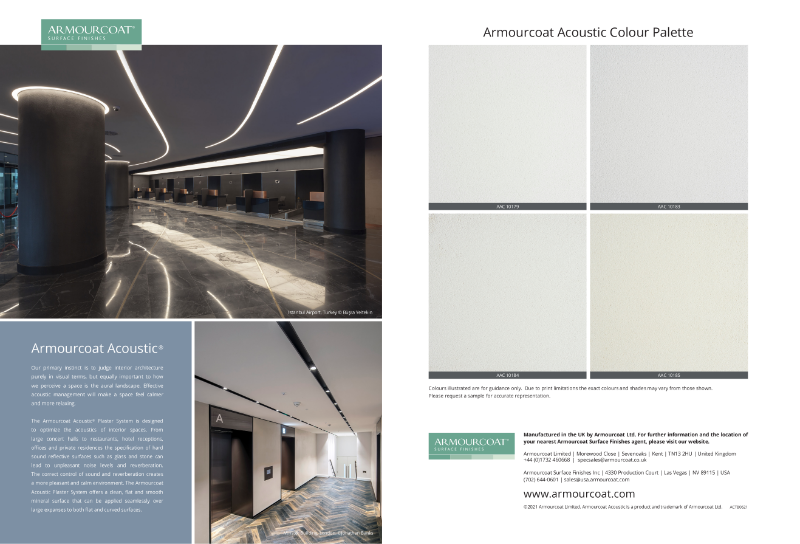 Armourcoat Acoustic Plaster System Brochure