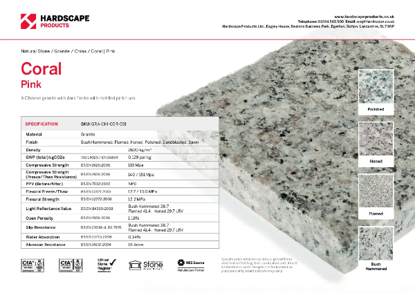 Coral Pink Hardscape Datasheet