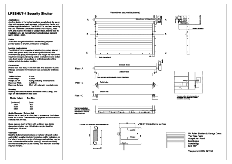 LPS1175 SR4 Heavy Duty Steel Shutter