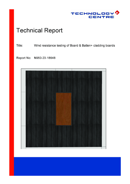 Board & Batten+ Wind Test Report