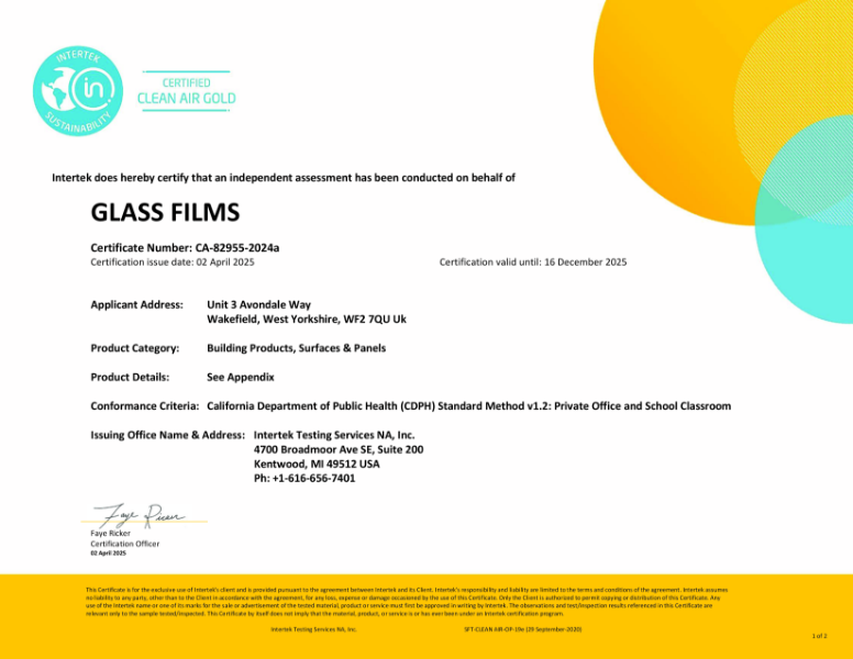 Intertek Certified Clear Air Gold