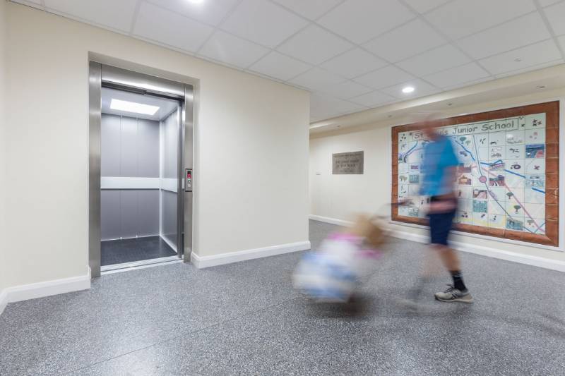 Space-saving Passenger Lift Ups Access in New School Extension