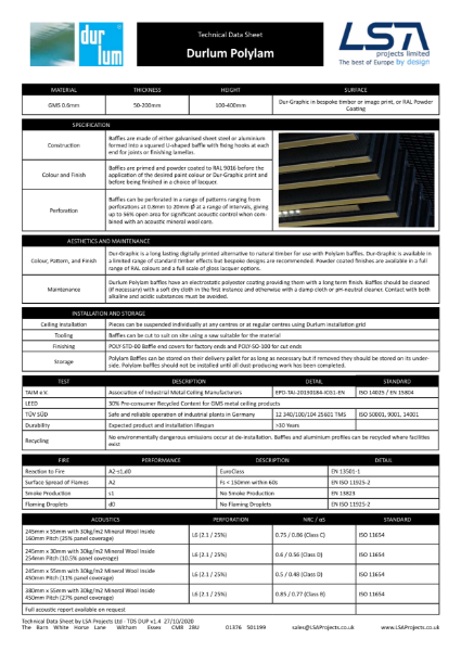 Durlum Polylam TDS