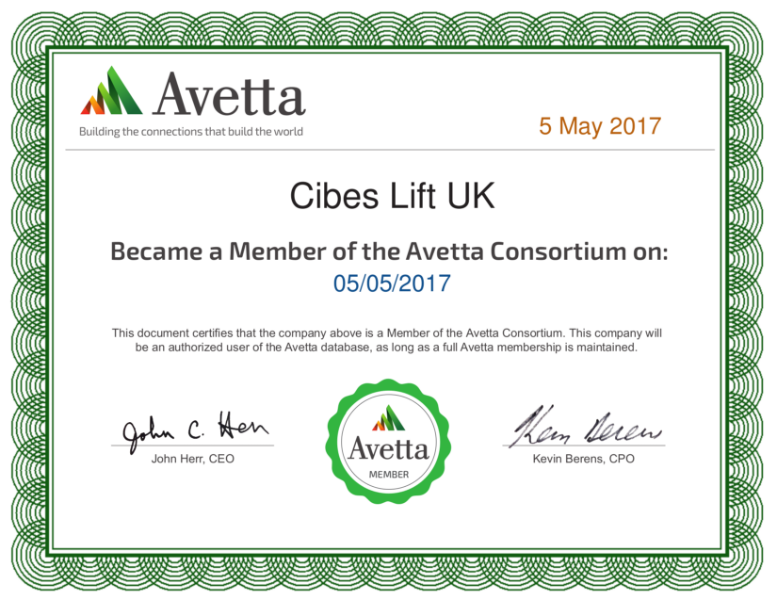 Avetta Consortium Member Certificate