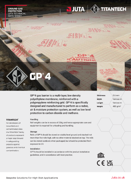 JUTA GP4 Radon Resistant DPM - Technical Datasheet