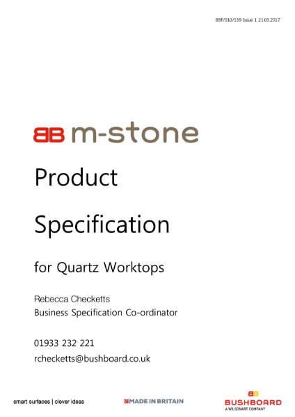 M-Stone Specification- Worksurfaces