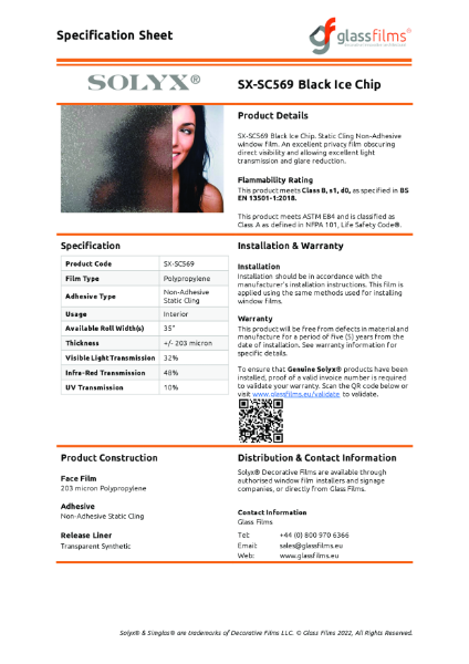 SX-SC569 Black Ice Chip - Product Data Sheet