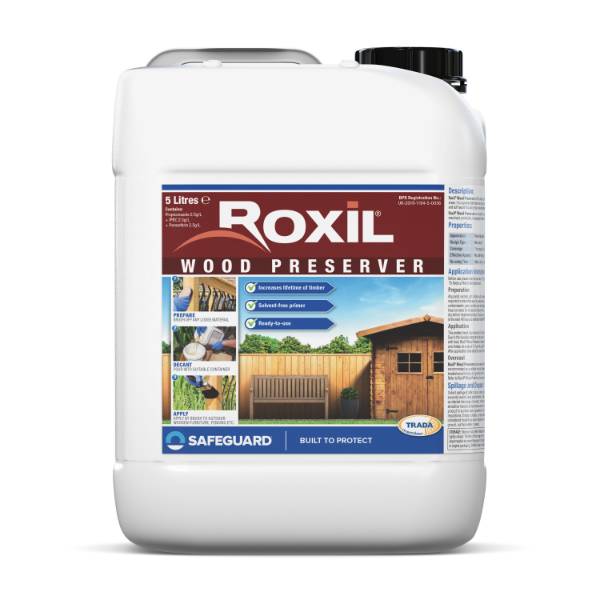 Roxil Wood Preserver - Clear, Odourless Formulation Providing Protection Against Wood Destroying Fungi and Beetles Such as Dry Rot, Wet Rot, Fungal Attack and Woodworm