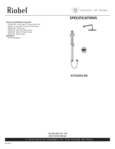 GS Shower Kit With Overhead Shower - PDS