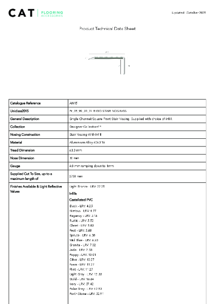 AN15 Light Bronze Technical Datasheet