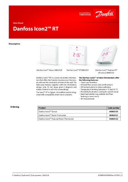 Danfoss Icon2 RT datasheet