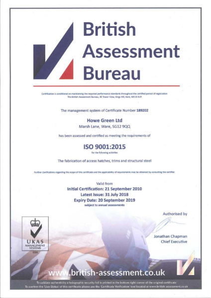 ISO 9001:2015 Certificate