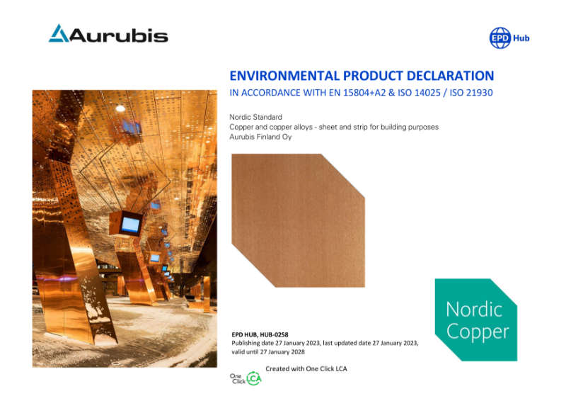 Aurubis - Nordic Standard Antique EPD