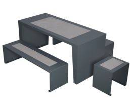 Rhune Collection - Table, Bench and Stool Set